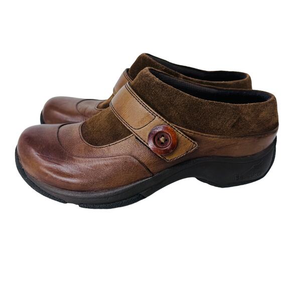 Dansko Kaya Mule Clogs Round Toe Button Leather Brown‎ Womens Size 37 US 6.5-7 - Picture 2 of 11